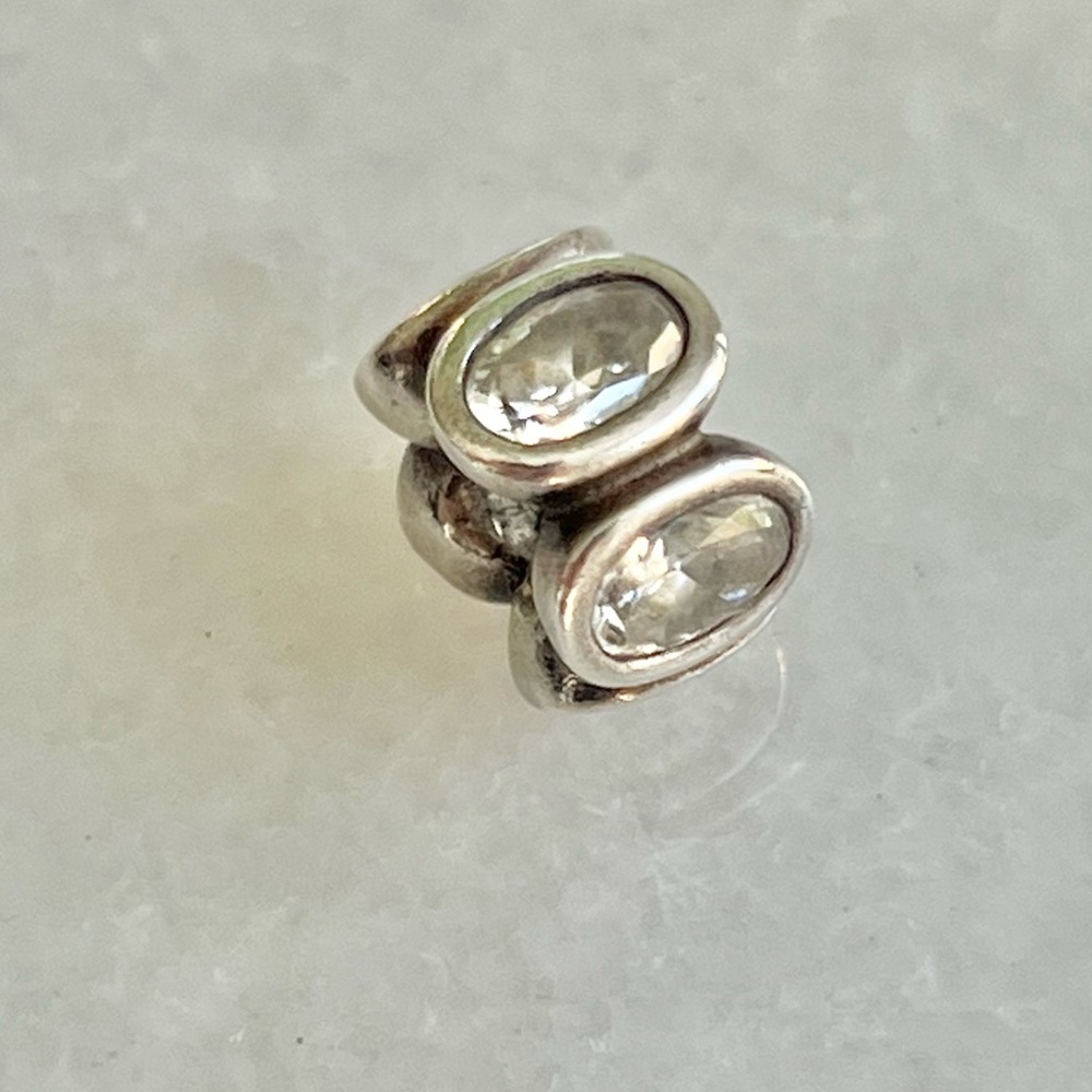 Pandora Charm ✨ Crystal Clear Silver Gem Charm Sparkly Shiny - Picture 3 of 3